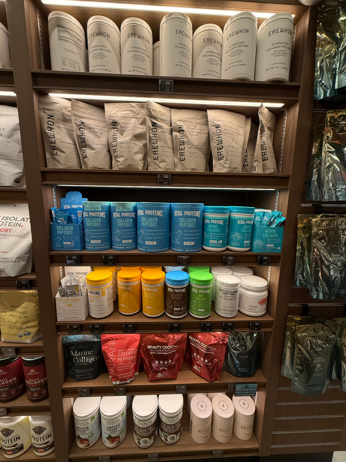 Retail shelves stocked with consumer brands