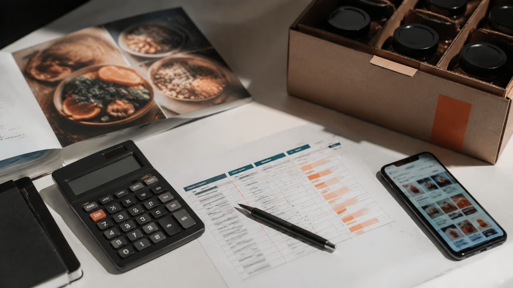 A category manager reviewing a CPG sell sheet and margin numbers